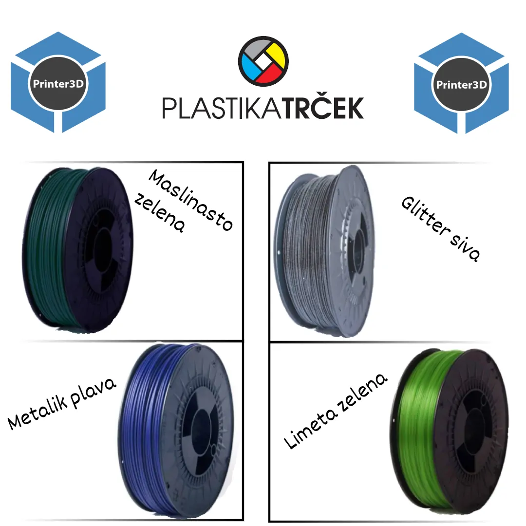 Nove boje filamenta Plastike Trček
