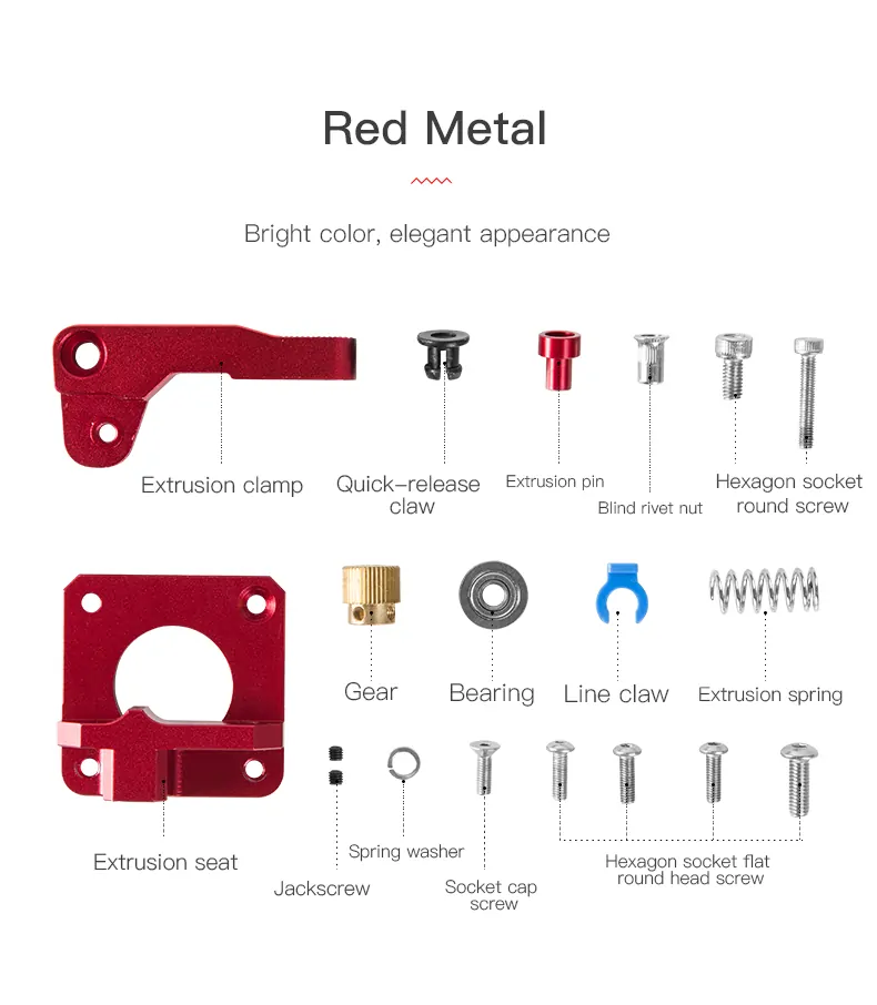 Creality metal extruder kit - Red - Slika 3